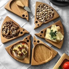 Yat Design & Crafts Doğal Premium Ahşap Yüksek Kalite Sunum Servis Tabağı Çerezlik 1 Adet Dilimi