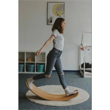 Yat Design & Crafts Denge Tahtası 90cm X 30cm Balance Board Doğal Ahşap Çocuk Oyuncak