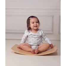 0-3 Yaş 50cm X 30cm Denge Tahtası Balance Board Doğal Ahşap Çocuk Oyuncak