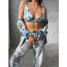 Coccolarsı Corso D'acqua Saten Üçlü Pijama Takımı