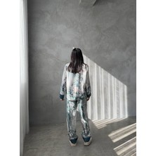 Coccolarsı Corso D'acqua Saten Üçlü Pijama Takımı