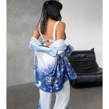 Coccolarsı Corso D'acqua Saten Üçlü Pijama Takımı