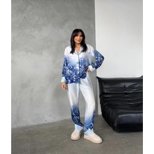 Coccolarsı Corso D'acqua Saten Üçlü Pijama Takımı