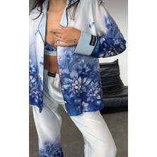 Coccolarsı Corso D'acqua Saten Üçlü Pijama Takımı