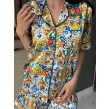 Coccolarsı Taç Yapraklı Ipek Saten Pijama Takımı