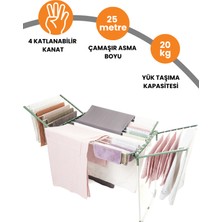 Urban Nouk QuadDry 4 Kanatlı 25 Metre Asma Boylu, Uzun Ömürlü, Rahat Kullanımlı Dev Çamaşır Kurutmalık
