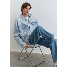 Mavi Ray Classic Denim Erkek Buz Mavi Jean Ceket Normal Kalıp Cepli Denim Kumaş  0110273-89303
