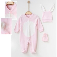 Ponpon Kuyruklu Tavşan Bebek Tulumu