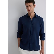 Mavi Lacivert Keten Gömlek 0211466-70497