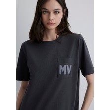 Mavi Mv Baskılı Antrasit Tişört 1613152-70087