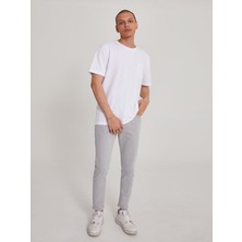 Ltb Radaca Erkek T-shirt Beyaz Düz Yaka Kısa Kol Pamuklu Günlük Stil Regular Fit
