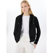 Discovery Expedition D5SL-SWT3568 Siyah Kapüşon Yaka Relaxed Düz Kadın Sweatmont