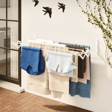 Urban Nouk Breezedry Duvara Monte Yer Tasarruflu Pratik Dayanıklı Metal Akordiyon Çamaşır ASKISI-120 cm Beyaz