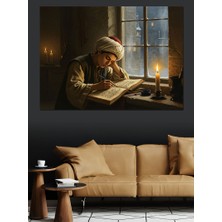 Gece Mum Işığında Yazı Dekoratif Kanvas - Mdf Ahşap Tablo