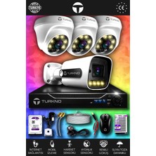 Turkno 4 Kameralı Navie 3 Iç Kamera Set 250 GB HDD Full Hd Renkli Gece Görüşlü Güvenlik Kamerası Sistemi