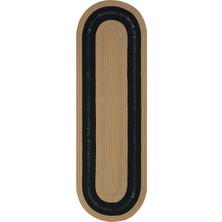 Cool Halı Luke 864 Siyah Oval Yolluk Uzun Antre Hol Koridor Halısı Hasır Dokulu Dekoratif Jüt Banyo Paspası