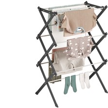 Urban Nouk Portadry Taşınabilir Yer Tasarruflu Pratik ve Dayanıklı Metal Akordiyon Çamaşır Askısı-70 cm Siyah