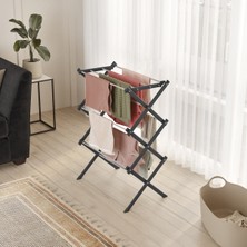 Urban Nouk Portadry Taşınabilir Yer Tasarruflu Pratik ve Dayanıklı Metal Akordiyon Çamaşır Askısı-70 cm Siyah