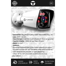 Turkno 4 Kameralı Karia 4 Dış Kamera Set Hdd'siz Full Hd Gece Görüşlü Güvenlik Kamerası Sistemi