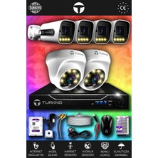 Turkno 6 Kameralı Navie 2 Iç Kamera Set 2 Tb HDD Full Hd Renkli Gece Görüşlü Güvenlik Kamerası Sistemi