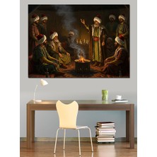 Kamp Ateşinde Hikayeler Dekoratif Kanvas - Mdf Ahşap Tablo