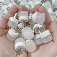 4 Adet Mini Usb Taşınabilir Led Ampul Gece Lambası Çocuk Odası ve Koridor Lambası Beyaz 