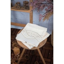 Favora %100 Pamuk Fiyonk Güpürlü Çeyizlik 2li Havlu 50x90 - Krem