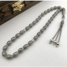 925 Ayar Gümüş Arpa Kesim Fizyon Tesbih Model 11