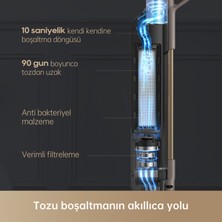 Dreame Z10 Station Kablosuz Elektrikli Süpürge/dikey Süpürge - 2.5l Otomatik Toz Hazneli, Akıllı Dik Süpürge, Halı, Sert Zemin, Fayans ve Evcil Hayvan Tüyü Için Güçlü Yer Temizliği, Hafif