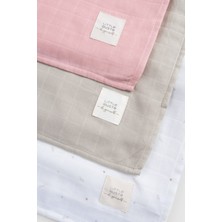 Organik Pamuk Tek Katlı Müslin Pembe 3'lü Swaddle Seti 100X100 cm