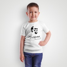 Erkek Çocuk Atatürk Baskılı Bisiklet Yaka Kısa Kollu T-Shirt