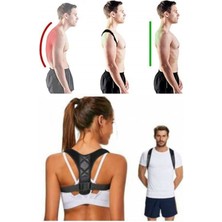 Siyah Deri Desenli Korse Ortopedik Dik Duruş Korsesi