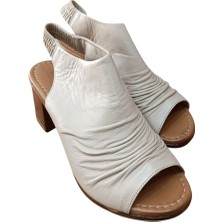 Castle Black 4579 Kadın  Deri Kısa Topuklu Comfort Sandalet Siyah