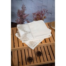 Favora %100 Pamuk İnci Güpürlü Çeyizlik 2li Havlu 50x90 - Krem