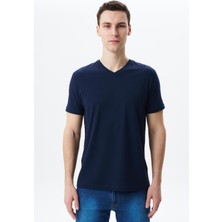 Ar-ma Erkek V Yaka Tişört Regular Fit %95 Pamuk %5 Likra Süprem Basic Baskısız Y29364453102