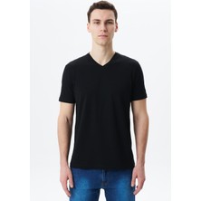 Ar-ma Erkek V Yaka Tişört Regular Fit %95 Pamuk %5 Likra Süprem Basic Baskısız Y29364453102