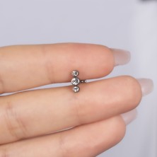 Nur Silver Taşlı Çelik Tragus Küpe NUR-KE03353