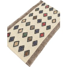 El Dokuma %100 Yün Küçük Kilim 67X108 Karışık Renkli Yün Kilim