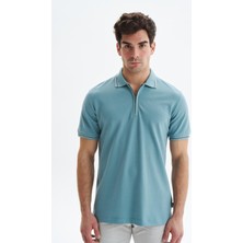 Ar-ma Erkek Regular Fit Basic % 100 Pamuk Pike Fermuarlı Polo Yaka Tişört Y29374354202