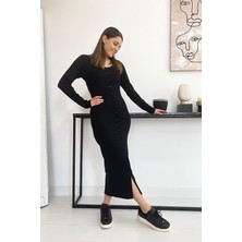 Elbee Fashion Woman Siyah Kaşkorse Elbise