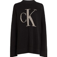 Ck Intarsıa Hıgh Neck Sweater