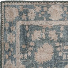 Cool Halı Private Yeşil Eskitme Vintage Halı Etnik Desenli Otantik Şönil Yolluk Yıkanabilir Hol Koridor Halısı