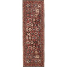 Cool Halı Private Bordo Yolluk Koridor Halısı Etnik Desen Otantik Şönil Halı Yıkanabilir Eskitme Vintage Halı
