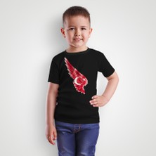 Erkek Çocuk Bayrak Ayyıldız Baskılı Bisiklet Yaka Kısa Kollu T-Shirt