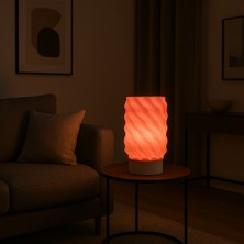 Modern Tasarım Gece Lambası - Abajur - 3D Baskı - Ampül Hediye