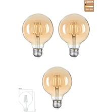 Heka Rustik LED Ampul E27 G95 8W 2500K Gün Işığı Erd-86
