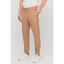 Erkek Slim Fit Beli Lastikli Ipli Likralı Çelik Örme Jogger Pantolon
