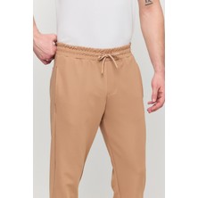 Erkek Slim Fit Beli Lastikli Ipli Likralı Çelik Örme Jogger Pantolon