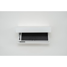 PERLUSSO/RACK60-Beyaz-Rfid Kartlı Gizli Bölmeli Lake Duvar Rafı