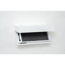 PERLUSSO/RACK60-Beyaz-Rfid Kartlı Gizli Bölmeli Lake Duvar Rafı